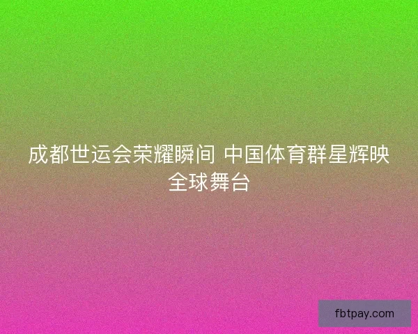 成都世运会荣耀瞬间 中国体育群星辉映全球舞台