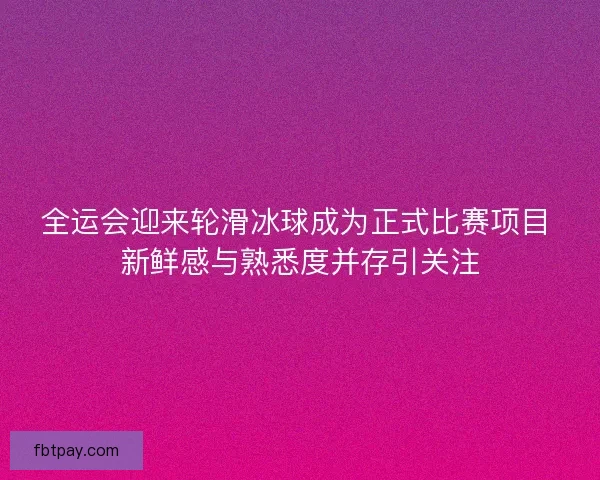 全运会迎来轮滑冰球成为正式比赛项目 新鲜感与熟悉度并存引关注